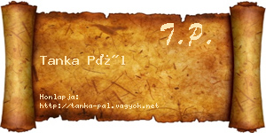 Tanka Pál névjegykártya